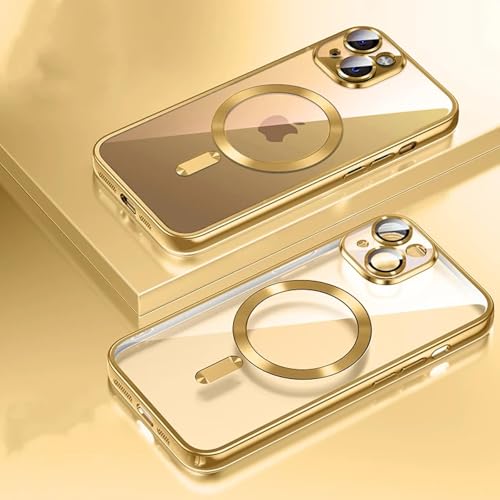 HPQWN Für iPhone 12 Pro transparente, ultradünne Silikonhülle mit magnetischer Linsenfolie, Schutzhülle (für iPhone 12 Pro/Gold) von HPQWN
