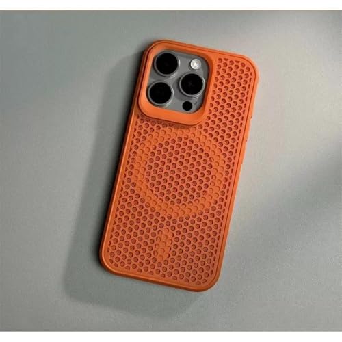 HPQWN Für iPhone 12Pro Luxus-Telefonhülle zur Wärmeableitung, magnetische, stoßfeste Stoßstangenhülle (für iPhone 12Pro/Orange) von HPQWN