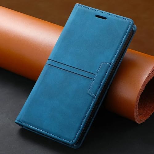 HPQWN Für iPhone 13 Mini Wallet Magnetic Flip mit Kartensteckplatz Ledertasche (Für iPhone 13 Mini/Blau) von HPQWN