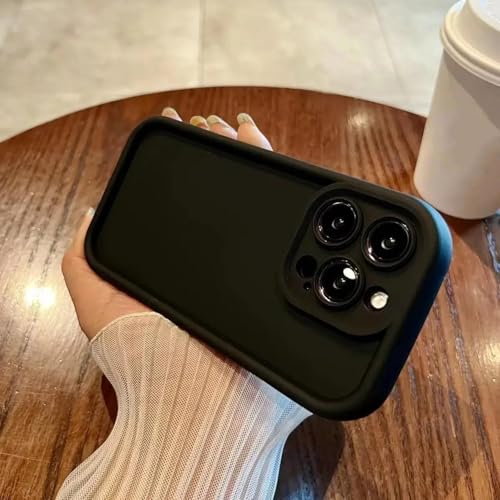 HPQWN Für iPhone 15Pro Max Luxus Candy Color Silikonhülle Stoßfeste Hülle (Für iPhone 15Pro Max/Schwarz) von HPQWN