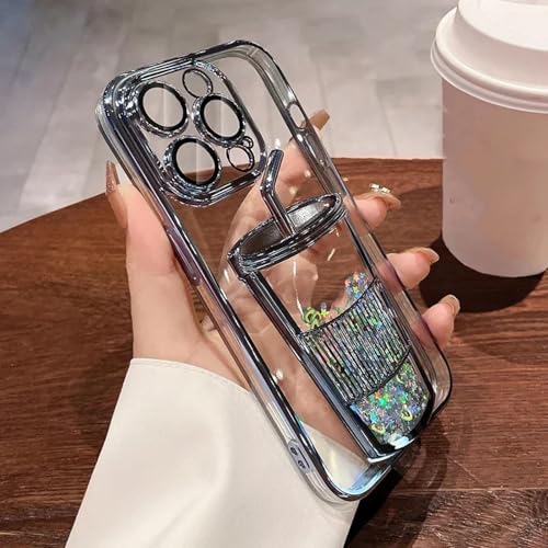 HPQWN Für iPhone 16 Plus, plattierte, ultradünne, rutschfeste Hülle und transparente, weiche TPU-Linsenfolie, Schutzabdeckung (für iPhone 16 Plus/Farbe: Sierra Blue) von HPQWN