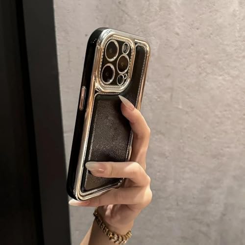 HPQWN Für iPhone 16 Pro Luxus-galvanisierte Handyhülle Candy Bumper Weiche Silikonhüllen (Für iPhone 16 Pro/schwarz) von HPQWN
