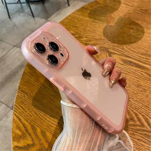 HPQWN Für iPhone 16 Stoßfeste Silikon-Stoßstange, durchsichtige Handyhülle, weiche, transparente Hülle (für iPhone 16/Pink) von HPQWN