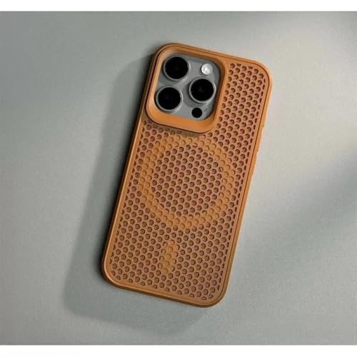 HPQWN Für iPhone 16Plus Luxus-Telefonhülle zur Wärmeableitung, magnetische, stoßfeste Stoßstangenhülle (für iPhone 16Plus/Braun) von HPQWN