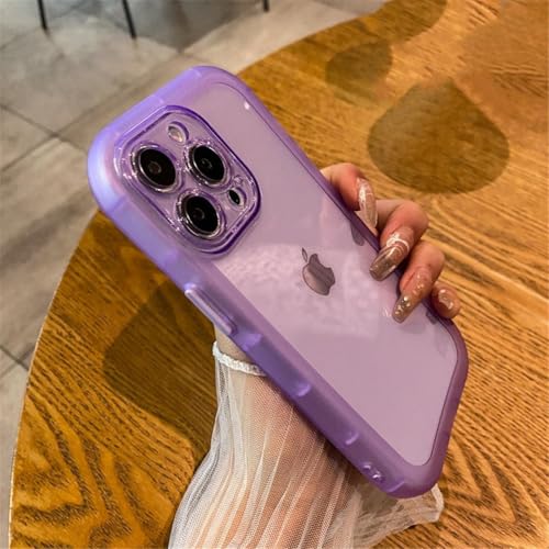 HPQWN Für iPhone 16Pro Max, stoßfeste Silikon-Stoßstange, klare Handyhülle, weiche, transparente Hülle (für iPhone 16Pro Max/Lila) von HPQWN