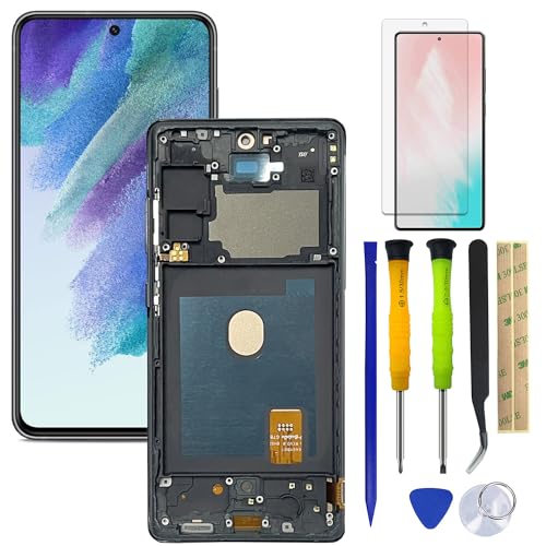 HQB-STAR Ersatz-LCD-Display für Samsung S20 FE 5G, OLED-Bildschirm, Ersatz für Samsung S20FE, Touchscreen-Digitizer SM-G781U1/DS, 16,5 cm (6,5 Zoll), mit Rahmen und Werkzeugen, Schwarz von HQB-STAR