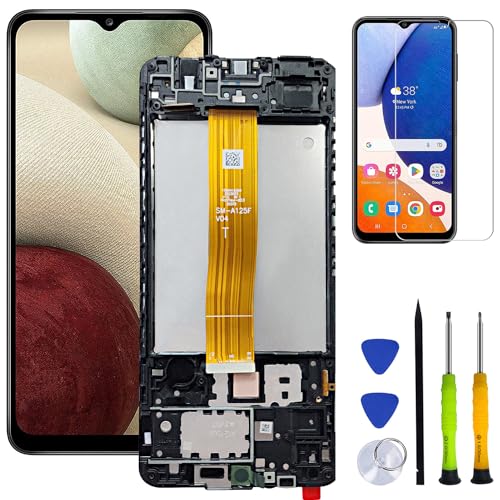 HQB-STAR Samsung Galaxy A12 Touchscreen-Digitizer LCD Display Assembly Ersatz für Samsung Galaxy A12 6,5 Zoll SM-A125F/DSN, SM-A125F/DS, SM-A125F, SM-A125M, SM-A125U + Werkzeug (mit Rahmen) von HQB-STAR