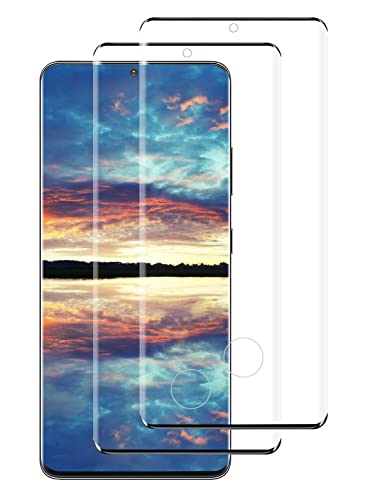 Schutzfolie für Samsung Galaxy S20 Ultra 5G Panzerfolie,9H Härte Displayschutz, Anti-Fingerabdruck, 3D-Volle Bedeckung Folie,Blasenfrei, Schutzglas für Galaxy S20 Ultra Gehärtetes Glas 2 Stück von HQEKMS