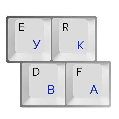 HQRP Tastaturaufkleber Russisch Ukrainisch Transparente Laminierte mit Blaue Buchstaben Fuer Laptop Notebook PC Tastaturen von HQRP