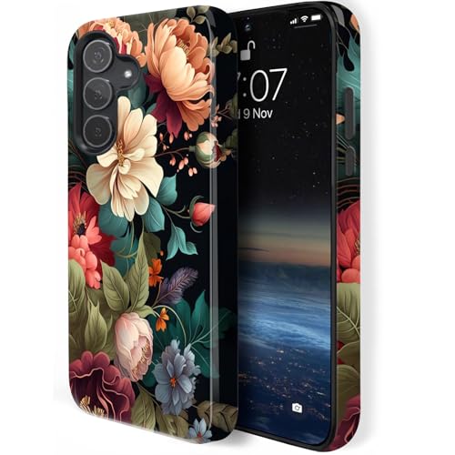 HQUSZPT Design für Samsung Galaxy A16, zweilagiger Schutz, robuste Hülle, kompatibel mit Samsung Galaxy A16, niedliche Blumen von HQUSZPT