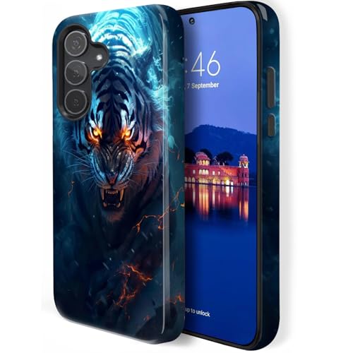 HQUSZPT Schutzhülle für Samsung Galaxy S24 FE, zweilagiger Schutz, strapazierfähig, kompatibel mit Samsung Galaxy S24 FE, ein wilder weißer Tiger von HQUSZPT