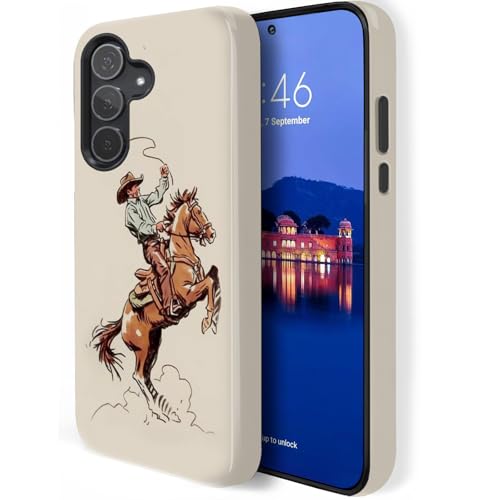 HQUSZPT Schutzhülle für Samsung Galaxy S25 Plus, zweilagiger Schutz, strapazierfähig, kompatibel mit Samsung Galaxy S25 Plus, Cowboy und Pferd von HQUSZPT