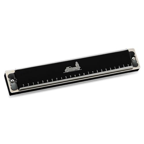Mundharmonika 24 Loch C Melodie Polyphone Mundharmonika Professionelle Anfänger Und Erwachsene Mit Etui(24 Black) von HQWBVD