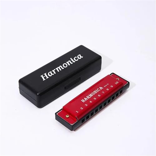 Mundharmonika Diatonische Mundharmonika Mit 10 Löchern Und C Stimmung Geeignet Für Anfänger Und Erwachsene(Red) von HQWBVD