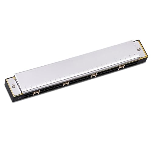 Mundharmonika Liebhaber Klassischer Musik Polyphone C Mundharmonika Mit 24 Löchern(Silver) von HQWBVD