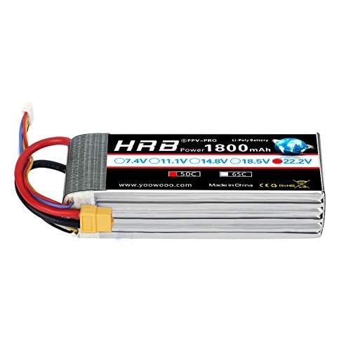 HRB 1800mAh 6S 22.2V 50C LiPo Akku mit XT60 Stecker Kompatibel mit SAB380 Align 470 ALZRC Devil 380 480 RC Helicopter Flugzeug Autos Truck Buggy Truggy Multicopter Drohnen HRB 1800mAh 6S 22.2V 50C LiPo Akku mit XT60 Stecker Kompatibel mit SAB380 Align 470 ALZRC Devil 380 480 RC Helicopter Flugzeug Autos Truck Buggy Truggy Multicopter Drohnen von HRB POWER