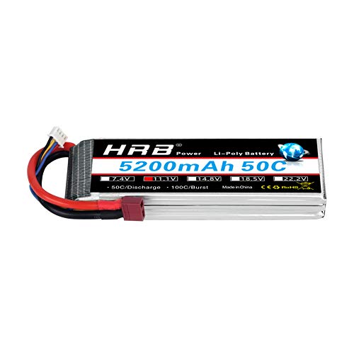 HRB 3S 5200mAh 50C 11,1v LiPo Akku Pack mit T Stecker für RC Auto Flugzeug Buggy Hubschrauber LKW Hobby von HRB POWER