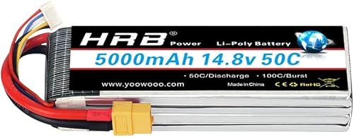 HRB 4S 14.8V 5000Mah 50C Lipo-Batterie mit xt60-Steckern für RC Flugzeug RC Hubschrauber RC Auto RC LKW RC Boot UAV Drohne von HRB POWER