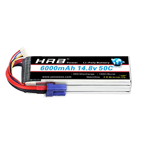 HRB 4S Lipo Akku 6000mAh 14,8V 50C EC5 Stecker Class A+ Akku für FPV Racing Quadcopter Diverse Rennwagen Helikopter Flugzeuge und Modellboote von HRB POWER