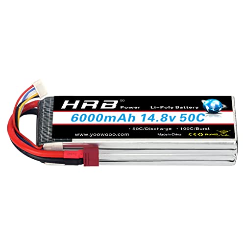 HRB LiPo Akku Pack 6000mAh 14.8v 50C 4S Deans T für für RC Flugzeug RC Hubschrauber RC Auto/Truck RC Boot von HRB POWER