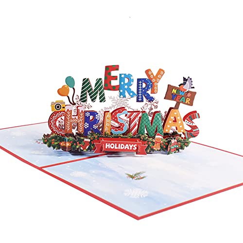 Weihnachten Karten,3D Pop up Frohe Weihnachts Karten mit Umschlägen handgefertigte Frohe Weihnachten Gruß Weihnachtsgeschenkkarte für Weihnachten und Neujahr von HREDZEO