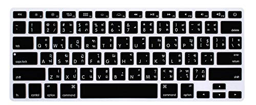 HRH Tastaturschutz aus Silikon für MacBook Air 13, MacBook Pro 13/15/17 (mit oder ohne Retina-Display, 2015 oder ältere Version) und ältere iMac USA-Layout-Tastatur-Schutz, Schwarz von HRH
