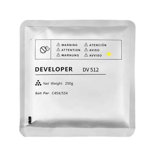 HRNJX Kompatibler DV512 -Entwicklerpulver Kompatibel mit C554 C224 C284 C364 C454 A2XN0KD -Fotokopiermaschine(1x Yellow) von HRNJX