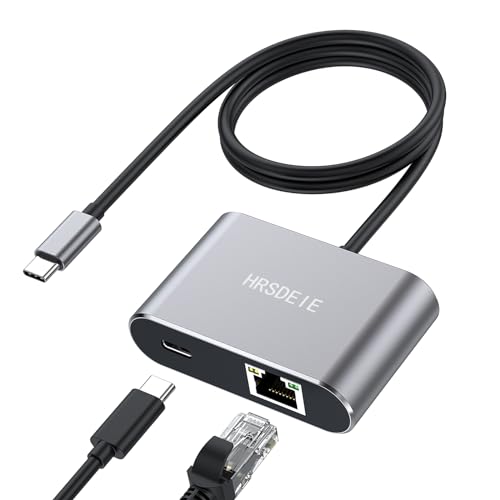 USB C auf Ethernet Adapter,USB C auf RJ45 (RJ45+PD 60W-USB HUB) von HRSDEIE