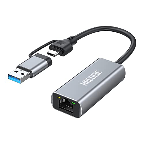 USB C auf Ethernet Adapter,USB C auf RJ45 (USB A+C Ethernet-UK) von HRSDEIE