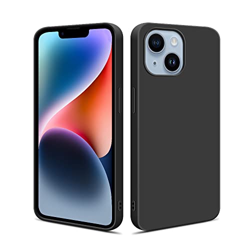 HSP Hülle für Apple iPhone 14 [Staubabweisend] Handyhülle | Premium TPU Silikon Case Schutzhülle | Kratzfest Stoßfest Fallschutz | Kameraschutz Displayschutz | Passgenau Dünn Matt | Schwarz von HS Products