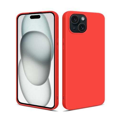 HSP Hülle für Apple iPhone 15 Plus [Staubabweisend] Handyhülle | Premium TPU Silikon Case Schutzhülle | Kratzfest Stoßfest Fallschutz | Kameraschutz Displayschutz | Passgenau Dünn Matt | Rot von HS Products