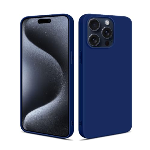 HSP Hülle für Apple iPhone 15 Pro Max [Staubabweisend] Handyhülle | Premium TPU Silikon Case Schutzhülle | Kratzfest Stoßfest Fallschutz | Kameraschutz Displayschutz | Passgenau Dünn Matt | Blau von HS Products