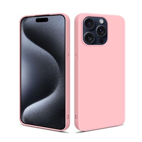 HSP Hülle für Apple iPhone 15 Pro Max [Staubabweisend] Handyhülle | Premium TPU Silikon Case Schutzhülle | Kratzfest Stoßfest Fallschutz | Kameraschutz Displayschutz | Passgenau Dünn Matt | Rosa von HS Products