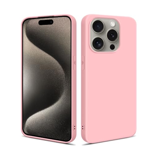 HSP Hülle für Apple iPhone 15 Pro [Staubabweisend] Handyhülle | Premium TPU Silikon Case Schutzhülle | Kratzfest Stoßfest Fallschutz | Kameraschutz Displayschutz | Passgenau Dünn Matt | Rosa von HS Products