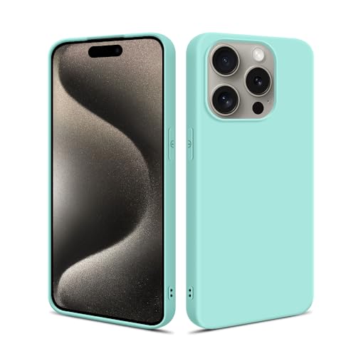 HSP Hülle für Apple iPhone 15 Pro [Staubabweisend] Handyhülle | Premium TPU Silikon Case Schutzhülle | Kratzfest Stoßfest Fallschutz | Kameraschutz Displayschutz | Passgenau Dünn Matt | Türkis von HS Products