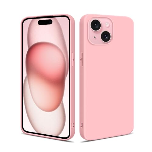 HSP Hülle für Apple iPhone 15 [Staubabweisend] Handyhülle | Premium TPU Silikon Case Schutzhülle | Kratzfest Stoßfest Fallschutz | Kameraschutz Displayschutz | Passgenau Dünn Matt | Rosa von HS Products