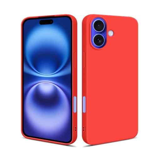 HSP Hülle für Apple iPhone 16 Plus [Staubabweisend] Handyhülle | Premium TPU Silikon Case Schutzhülle | Kratzfest Stoßfest Fallschutz | Kameraschutz Displayschutz | Passgenau Dünn Matt | Rot von HS Products