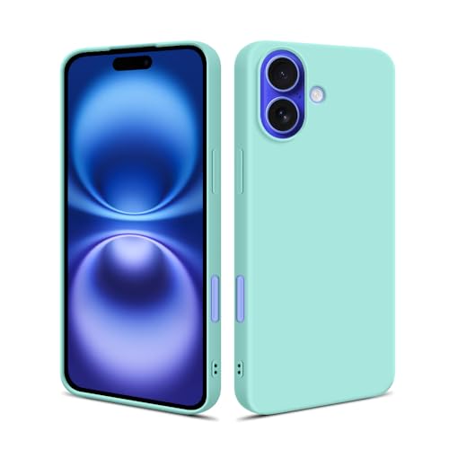 HSP Hülle für Apple iPhone 16 Plus [Staubabweisend] Handyhülle | Premium TPU Silikon Case Schutzhülle | Kratzfest Stoßfest Fallschutz | Kameraschutz Displayschutz | Passgenau Dünn Matt | Türkis von HS Products