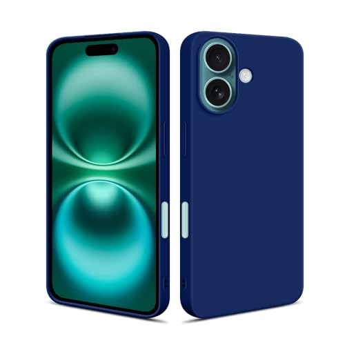 HSP Hülle für Apple iPhone 16 [Staubabweisend] Handyhülle | Premium TPU Silikon Case Schutzhülle | Kratzfest Stoßfest Fallschutz | Kameraschutz Displayschutz | Passgenau Dünn Matt | Blau von HS Products