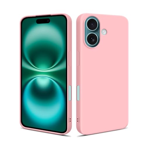 HSP Hülle für Apple iPhone 16 [Staubabweisend] Handyhülle | Premium TPU Silikon Case Schutzhülle | Kratzfest Stoßfest Fallschutz | Kameraschutz Displayschutz | Passgenau Dünn Matt | Rosa von HS Products
