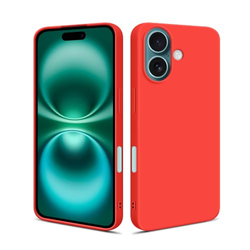 HSP Hülle für Apple iPhone 16 [Staubabweisend] Handyhülle | Premium TPU Silikon Case Schutzhülle | Kratzfest Stoßfest Fallschutz | Kameraschutz Displayschutz | Passgenau Dünn Matt | Rot von HS Products
