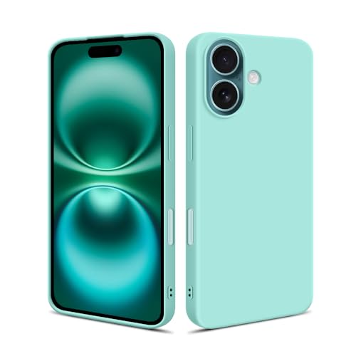 HSP Hülle für Apple iPhone 16 [Staubabweisend] Handyhülle | Premium TPU Silikon Case Schutzhülle | Kratzfest Stoßfest Fallschutz | Kameraschutz Displayschutz | Passgenau Dünn Matt | Türkis von HS Products