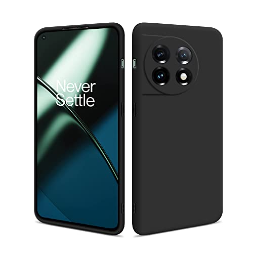 HSP Hülle für OnePlus 11 5G [Staubabweisend] Handyhülle | Premium TPU Silikon Case Schutzhülle | Kratzfest Stoßfest Fallschutz | Kameraschutz Displayschutz | Passgenau Dünn Matt | Schwarz von HS Products