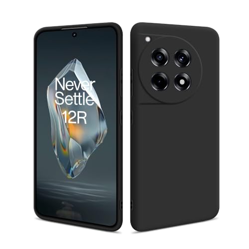 HSP Hülle für OnePlus 12R [Staubabweisend] Handyhülle | Premium TPU Silikon Case Schutzhülle | Kratzfest Stoßfest Fallschutz | Kameraschutz Displayschutz | Passgenau Dünn Matt | Schwarz von HS Products