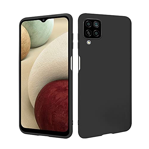 HSP Hülle für Samsung Galaxy A12 / M12 [Staubabweisend] Handyhülle | Premium TPU Silikon Case Schutzhülle | Kratzfest Stoßfest Fallschutz | Kameraschutz Displayschutz | Passgenau Dünn Matt | Schwarz von HS Products