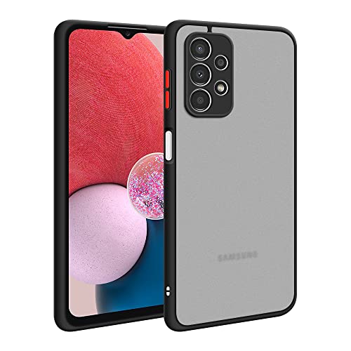 HSP Hülle für Samsung Galaxy A13 4G [Premium Hybrid Schutz] Bumper Kratzfest Stoßfest Fallschutz Schutzhülle | Silikon Rahmen | Frosted PC Rückseite | Kameraschutz Displayschutz Passgenau | Schwarz von HS Products