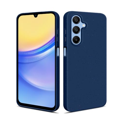 HSP Hülle für Samsung Galaxy A15 4G/5G [Nachhaltiger Bio Kunststoff] Handyhülle | Biologisch abbaubar Recycelbar | Weizenstroh TPU Case Schutzhülle | Umweltfreundlich | Passgenau Exakt Matt | Blau von HS Products