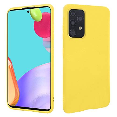 HSP Hülle für Samsung Galaxy A52 5G/4G & A52s 5G [Staubabweisend] Handyhülle | Premium TPU Silikon Case Schutzhülle | Kratzfest Stoßfest Fallschutz | Kabelloses Laden | Passgenau Dünn Matt | Gelb von HS Products