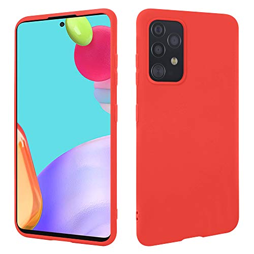 HSP Hülle für Samsung Galaxy A52 5G/4G & A52s 5G [Staubabweisend] Handyhülle | Premium TPU Silikon Case Schutzhülle | Kratzfest Stoßfest Fallschutz | Kabelloses Laden | Passgenau Dünn Matt | Rot von HS Products