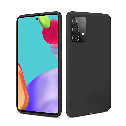 HSP Hülle für Samsung Galaxy A52 5G/4G & A52s 5G [Staubabweisend] Handyhülle | Premium TPU Silikon Case Schutzhülle | Kratzfest Stoßfest Fallschutz | Kabelloses Laden | Passgenau Dünn Matt | Schwarz von HS Products